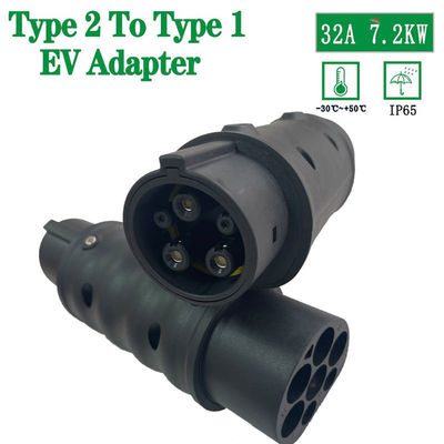 Προσαρμοστής Type2 φορτιστών της EV Type1 στο ανώτατο 32A IEC 62196 στο εναλλασσόμενο ρεύμα μετατροπέων φορτιστών αυτοκινήτων της SAE J1772