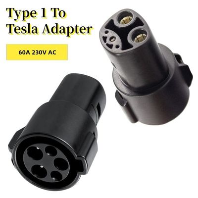 Ενιαία φάση 60A EV εναλλασσόμενου ρεύματος που χρεώνει τους συνδετήρες J1772 στους προσαρμοστές τέσλα για τους ηλεκτρικούς φορτιστές οχημάτων
