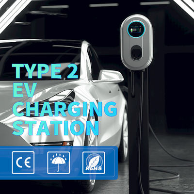 Type2 σταθμός χρέωσης της EV 8-32A διευθετήσιμος 1 φορτιστής 7.4m εναλλασσόμενου ρεύματος EV Wallbox φάσης καλώδιο