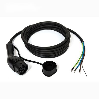 γρήγορο εναλλασσόμενο ρεύμα 480V 16A/3Phase βουλωμάτων χρέωσης φορτιστών 11kW Type2 EV ενιαίο καλώδιο φορτιστών της EV πυροβόλων όπλων